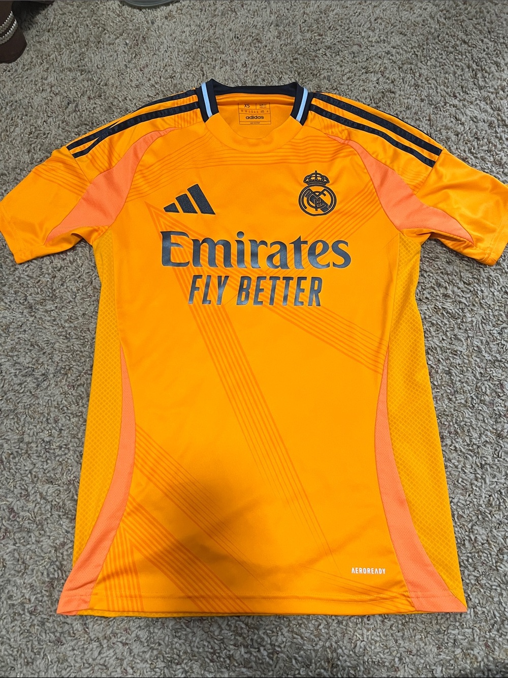 adidas Real Madrid Kids Orange and Pink Away Jersey